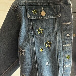 Disney Tinkerbell Blue Denim Jacket with Star Embroidery